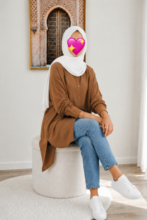 Chemise Longue Oversize Camel