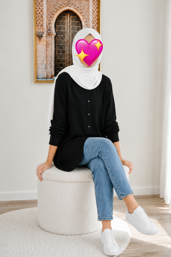 Chemise Longue Oversize Noir